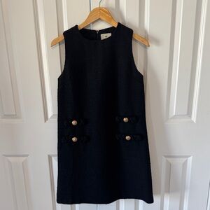 Tuckernuck Jackie Black Sleeveless Dress with Gold Buttons